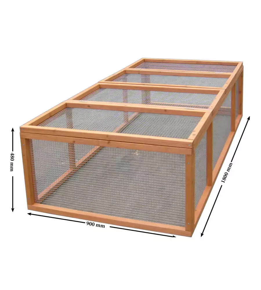CONIGLIERA DA ESTERNO IN LEGNO HABRITA "CL 1809" IN PINO 180X90X48 CM