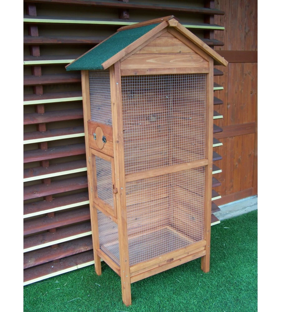 VOLIERA DA ESTERNO IN LEGNO HABRITA "PO H 775" 77X55X158 CM