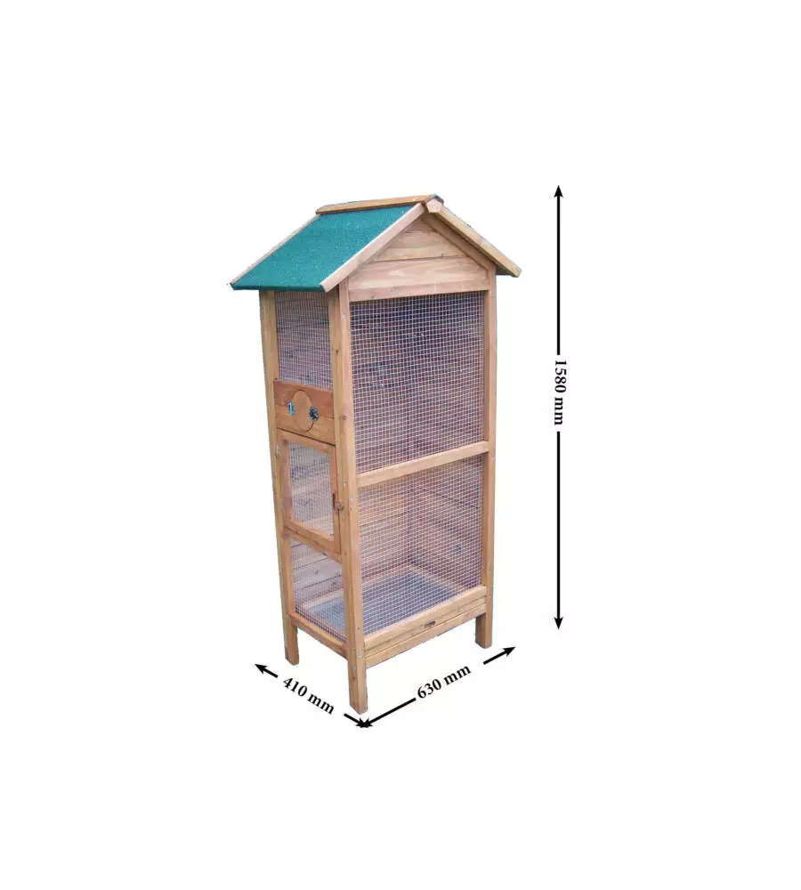 VOLIERA DA ESTERNO IN LEGNO HABRITA "PO H 775" 77X55X158 CM