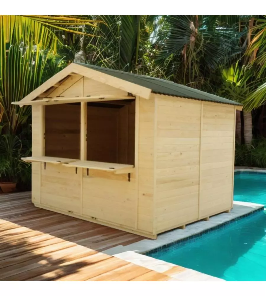 CHIOSCO IN LEGNO DA ESTERNO HABRITA "SYLVA 3024" 315X274X240 CM
