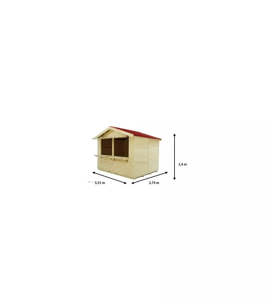 CHIOSCO IN LEGNO DA ESTERNO HABRITA "SYLVA 3024" 315X274X240 CM