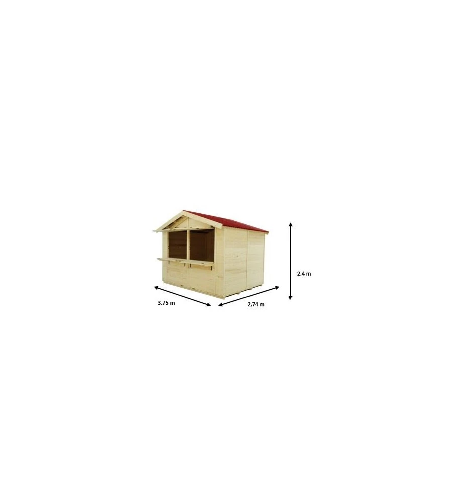 CHIOSCO IN LEGNO DA ESTERNO HABRITA "SYLVA 3624" 375x274x240 CM