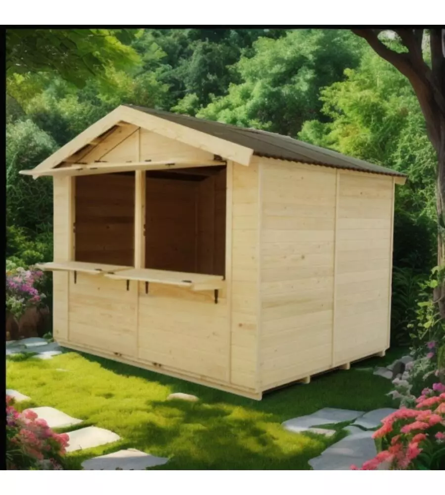 CHIOSCO IN LEGNO DA ESTERNO HABRITA "SYLVA 4024" 415X274X240 CM