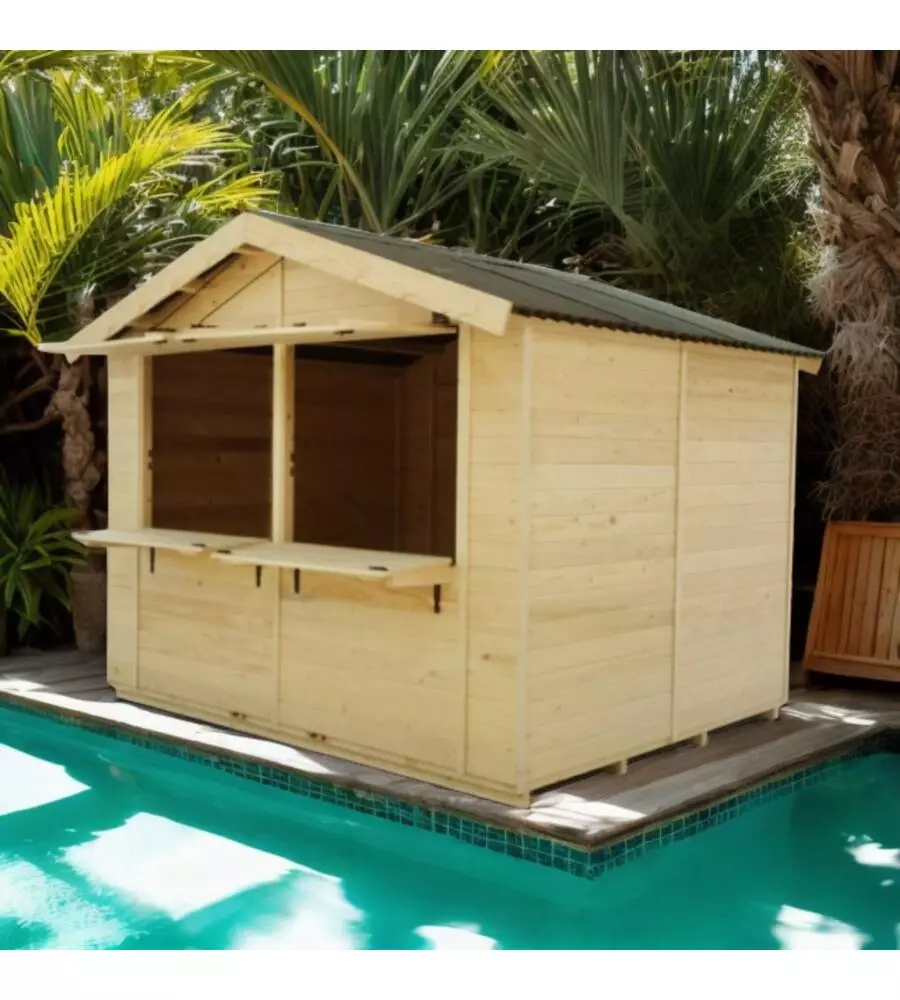 CHIOSCO IN LEGNO DA ESTERNO HABRITA "SYLVA 4024" 415X274X240 CM
