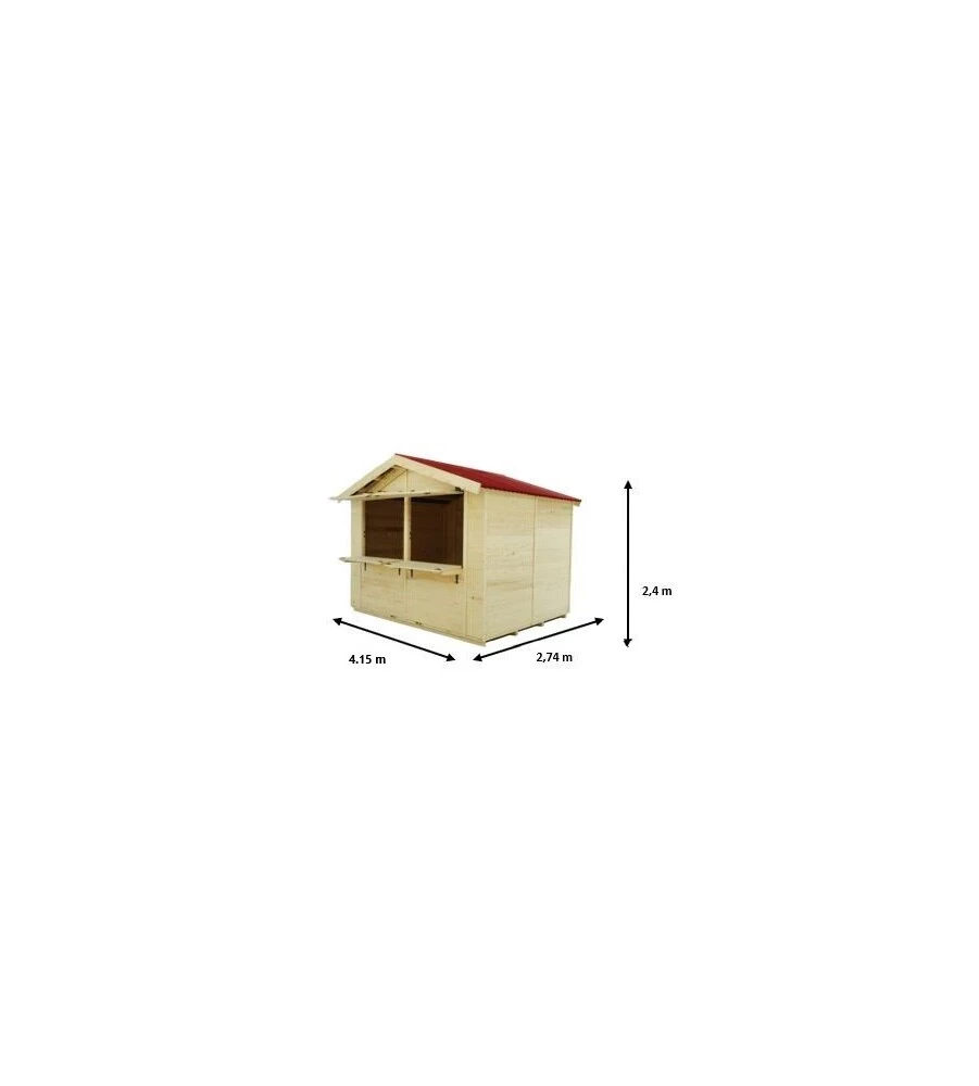 CHIOSCO IN LEGNO DA ESTERNO HABRITA "SYLVA 4024" 415X274X240 CM