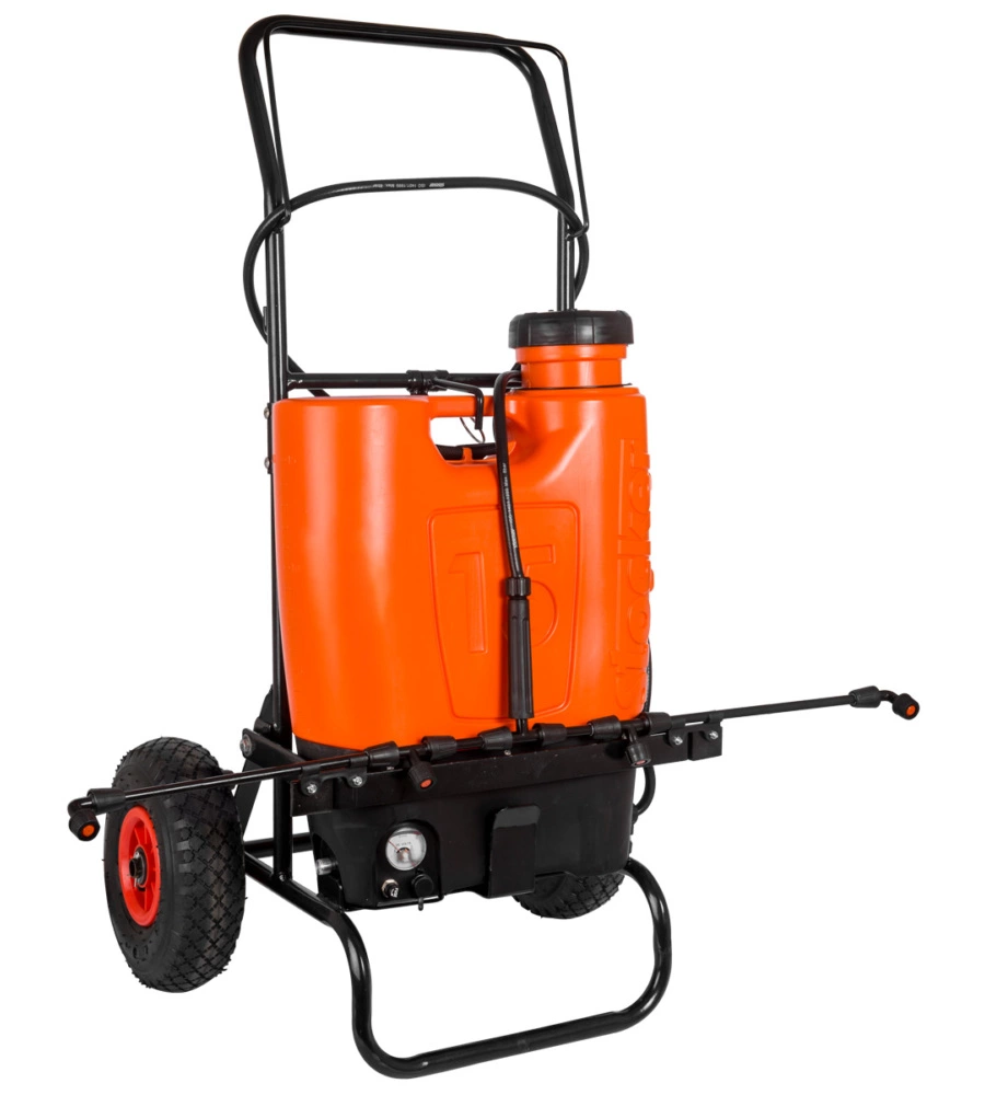 POMPA IRRORATRICE A SPALLA A BATTERIA STOCKER "1247" CON CARRELLO 15L 5 BAR 12V 10AH