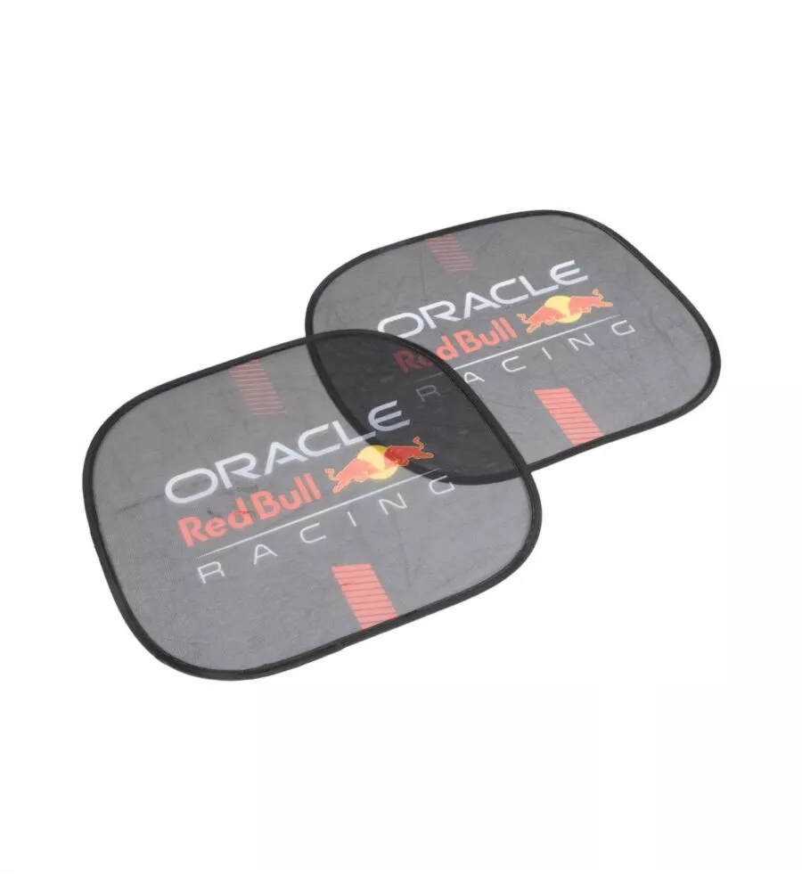 COPPIA TENDINE LATERALI AUTO REDBULL "POWERBAR" NERO E ROSSO