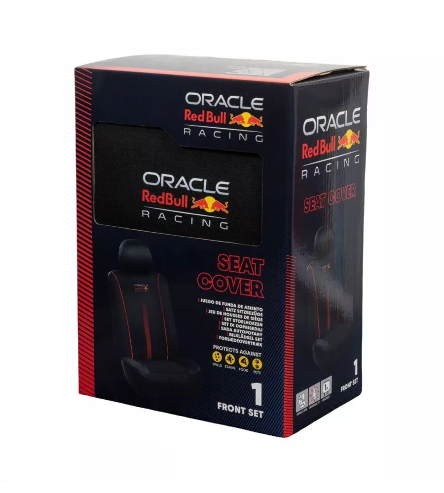 SET COPRISEDILE AUTO REDBULL "POWERBAR" NERO E ROSSO 3 PEZZI