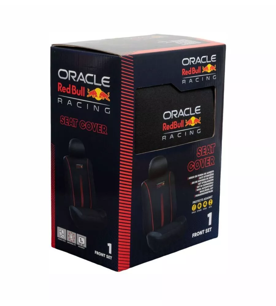 SET COPRISEDILE AUTO REDBULL "POWERBAR" NERO E ROSSO 3 PEZZI
