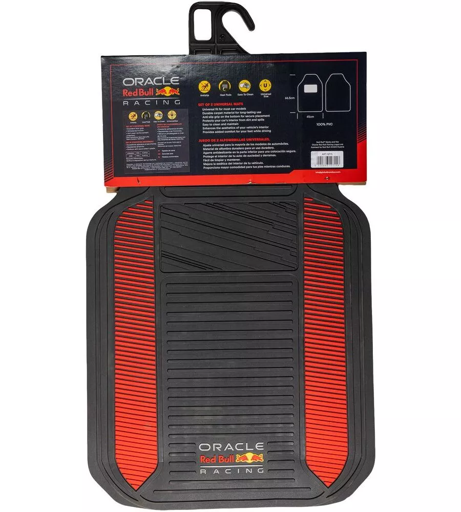 SET 2 TAPPETINI AUTO REDBULL "POWERBAR" NERO E ROSSO