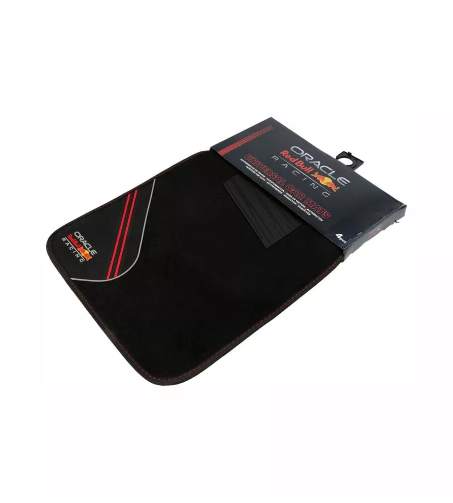 SET TAPPETI AUTO REDBULL "RACING" NERO E ROSSO 4 PEZZI
