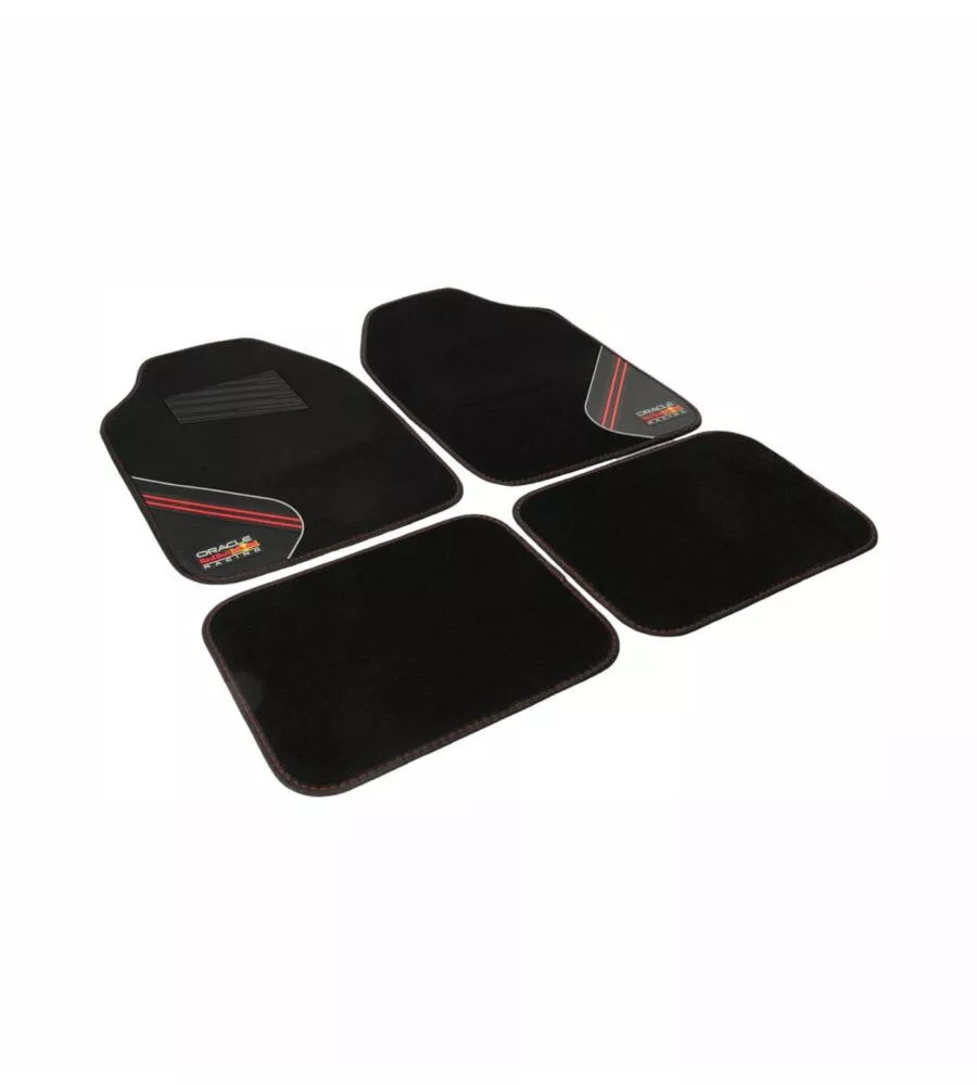 SET TAPPETI AUTO REDBULL "RACING" NERO E ROSSO 4 PEZZI