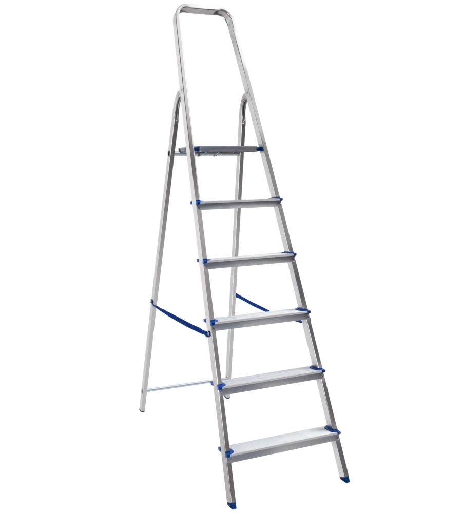 SCALA "PIUMA" IN ALLUMINIO CON 6 GRADINI 52X104X178 CM