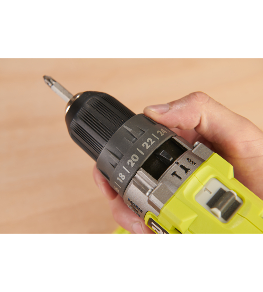 KIT VALIGETTA TRAPANO AVVITATORE A PERCUSSIONE A BATTERIA RYOBI "R18PD2-120B" 18V 2AH E CARICABATTERIE
