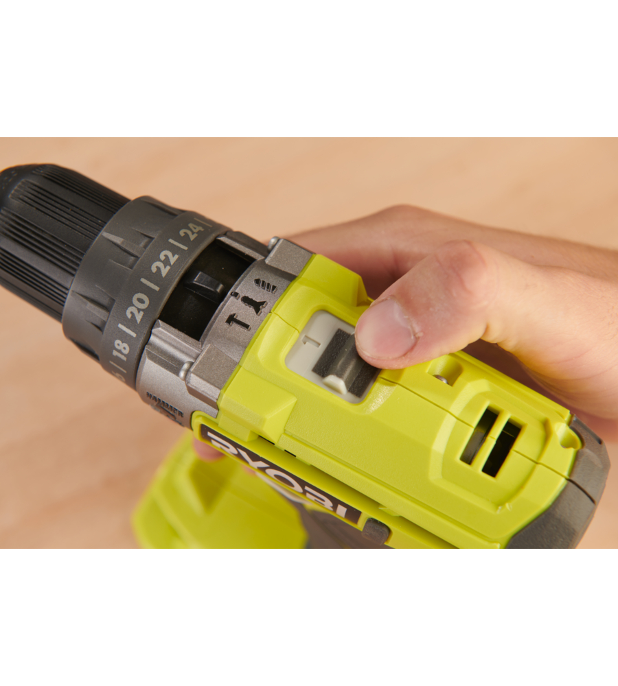 KIT VALIGETTA TRAPANO AVVITATORE A PERCUSSIONE A BATTERIA RYOBI "R18PD2-120B" 18V 2AH E CARICABATTERIE