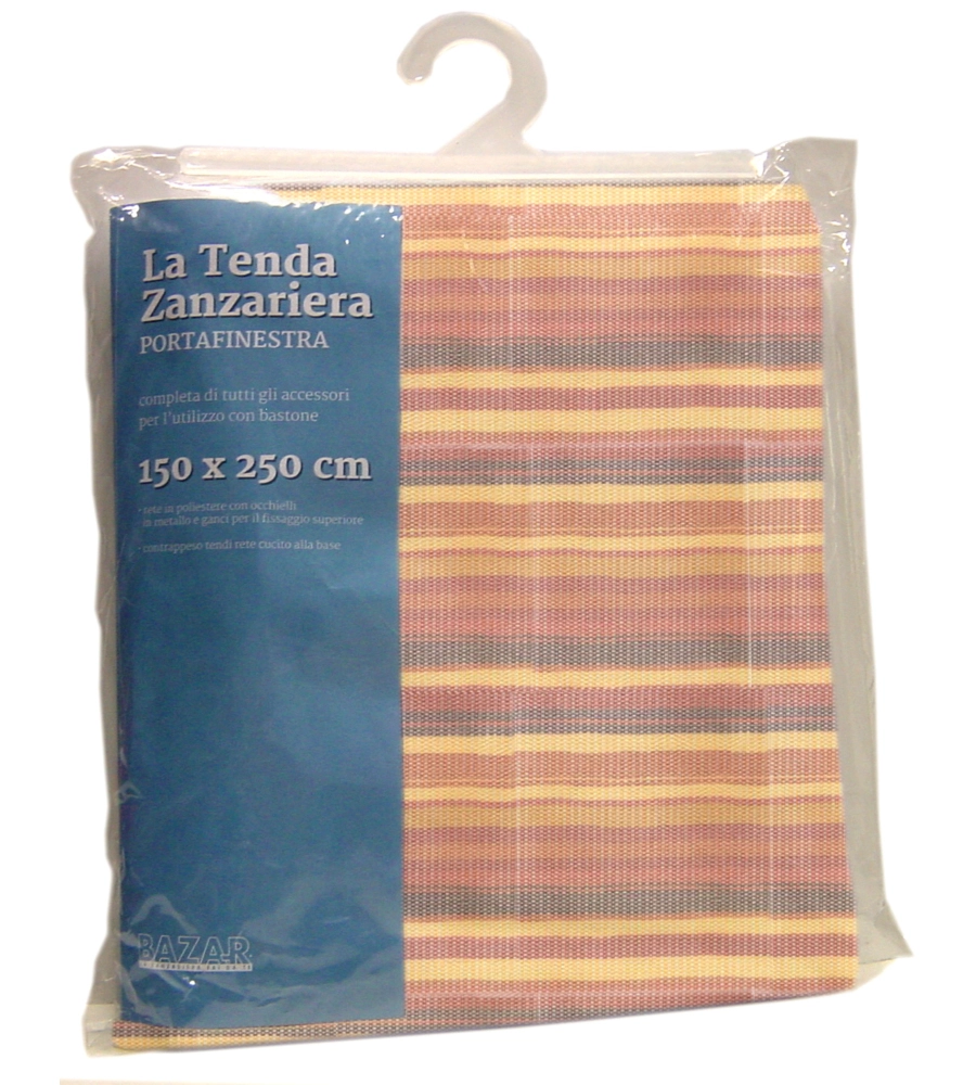 TENDA ZANZARIERA AD ANELLI PER PORTAFINESTRA FANTASIA ARANCIONE 150X250 CM