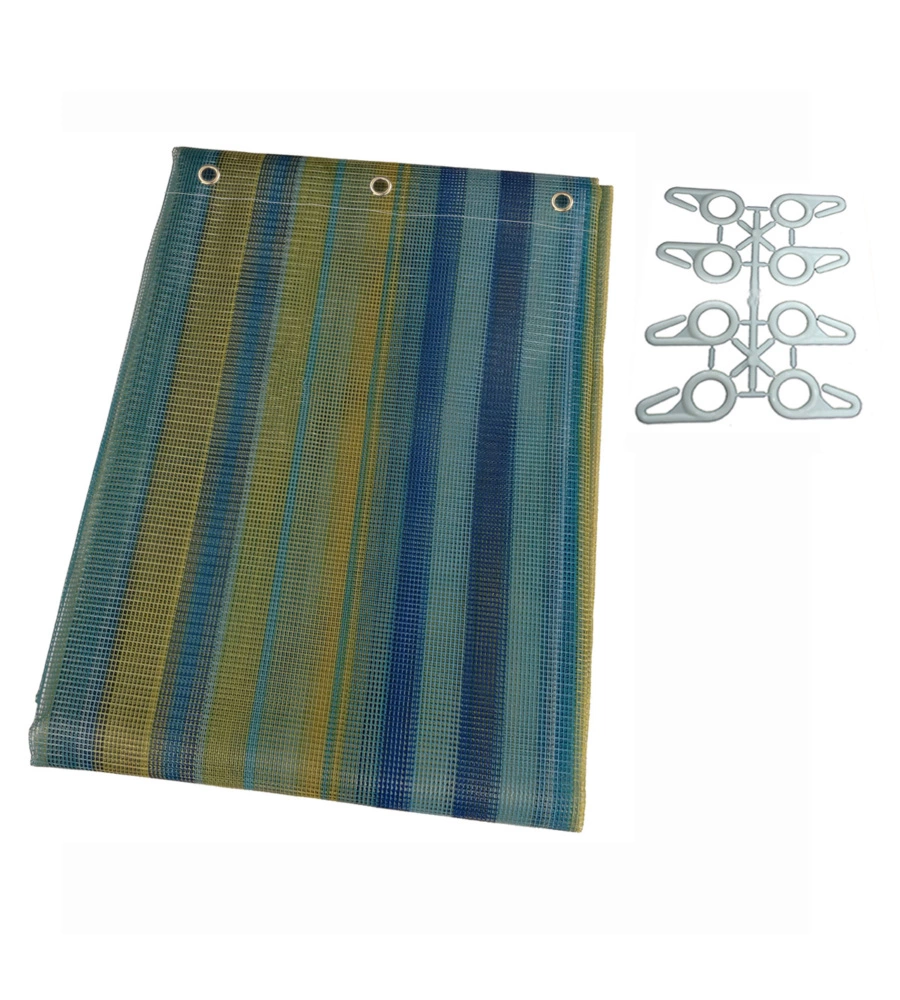 TENDA ZANZARIERA AD ANELLI PER PORTAFINESTRA FANTASIA BLU 150X250 CM