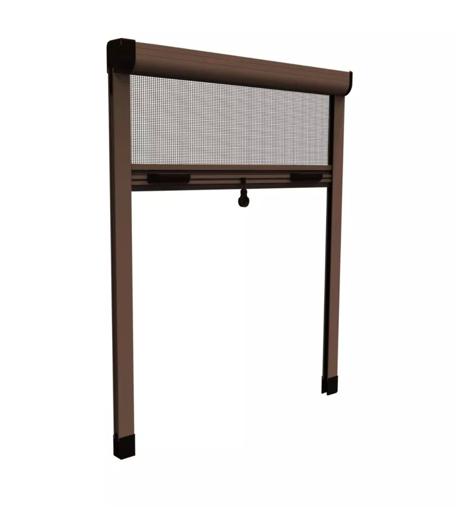 ZANZARIERA VERTICALE AVVOLGIBILE "ROTO" MARRONE 120X170 CM