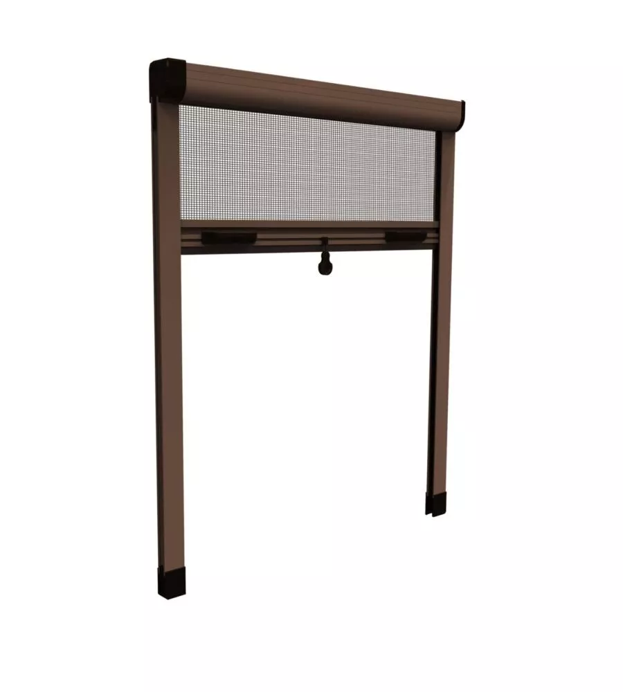 ZANZARIERA VERTICALE AVVOLGIBILE "ROTO" MARRONE 140X170 CM