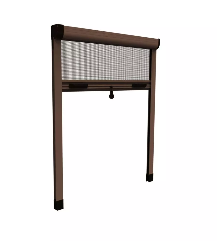 ZANZARIERA VERTICALE AVVOLGIBILE "ROTO" MARRONE 160X170 CM