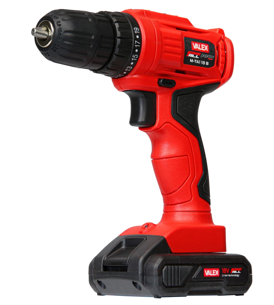 TRAPANO AVVITATORE A BATTERIA VALEX "M-TA1 18 B" - 18V, CON BATTERIA E CARICABATTERIE
