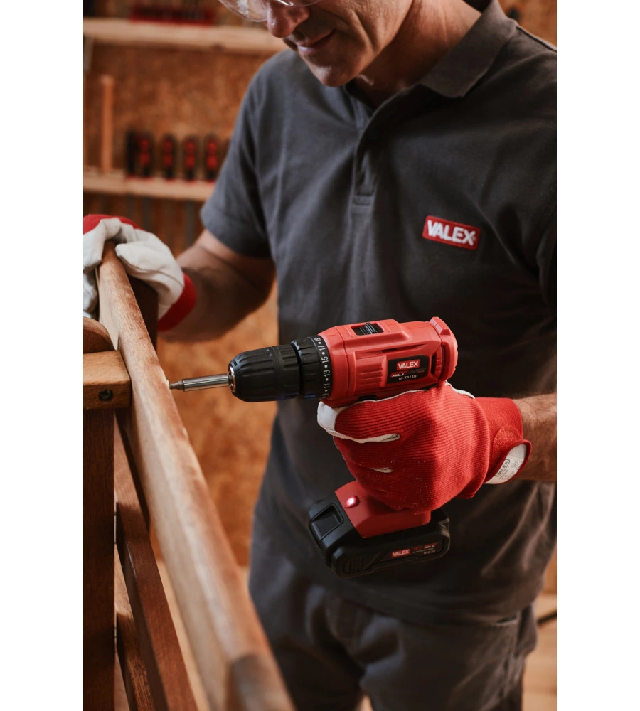 TRAPANO AVVITATORE A BATTERIA VALEX "M-TA1 18 B" - 18V, CON BATTERIA E CARICABATTERIE