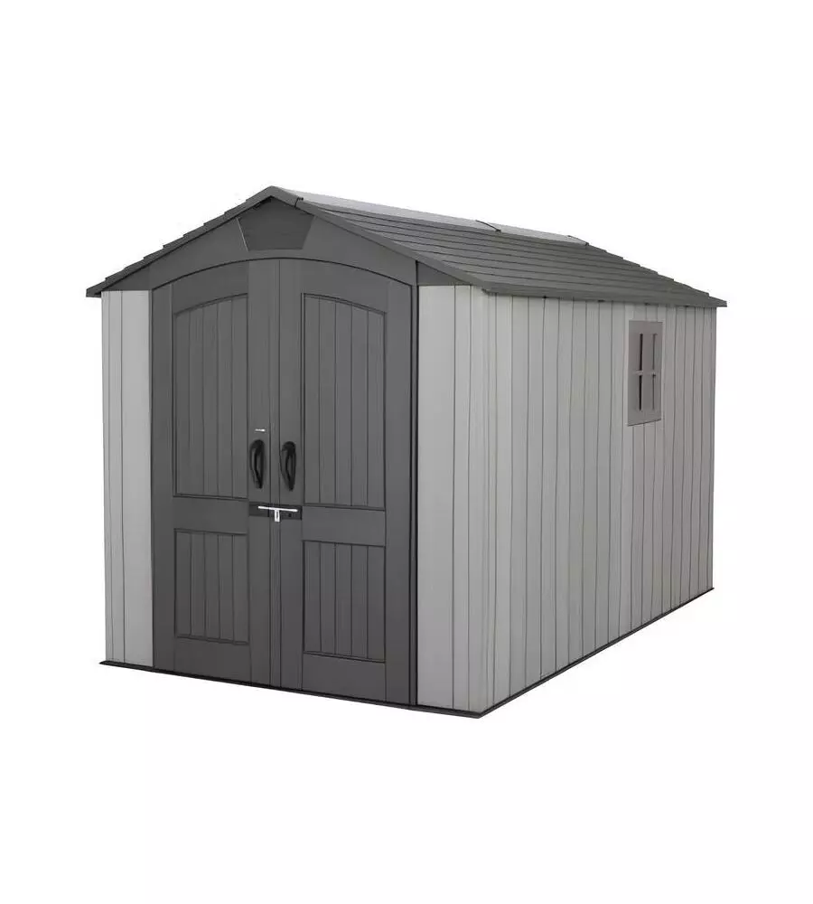 CASETTA DA GIARDINO LIFETIME "VENEZIA 3" IN RESINA GRIGIO EFFETTO LEGNO 213X355X228 CM