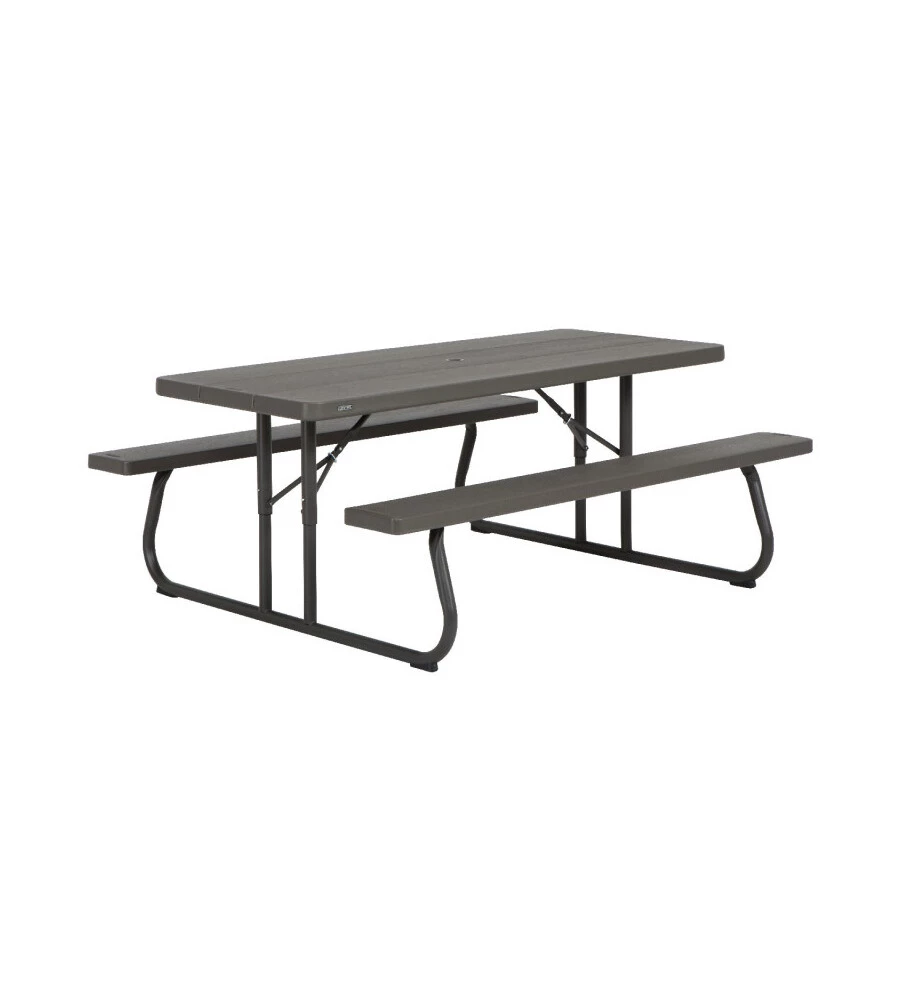 TAVOLO DA ESTERNO PIEGHEVOLE LIFETIME "PICNIC" IN POLIETILENE MARRONE BRONZO 183X145X74 CM