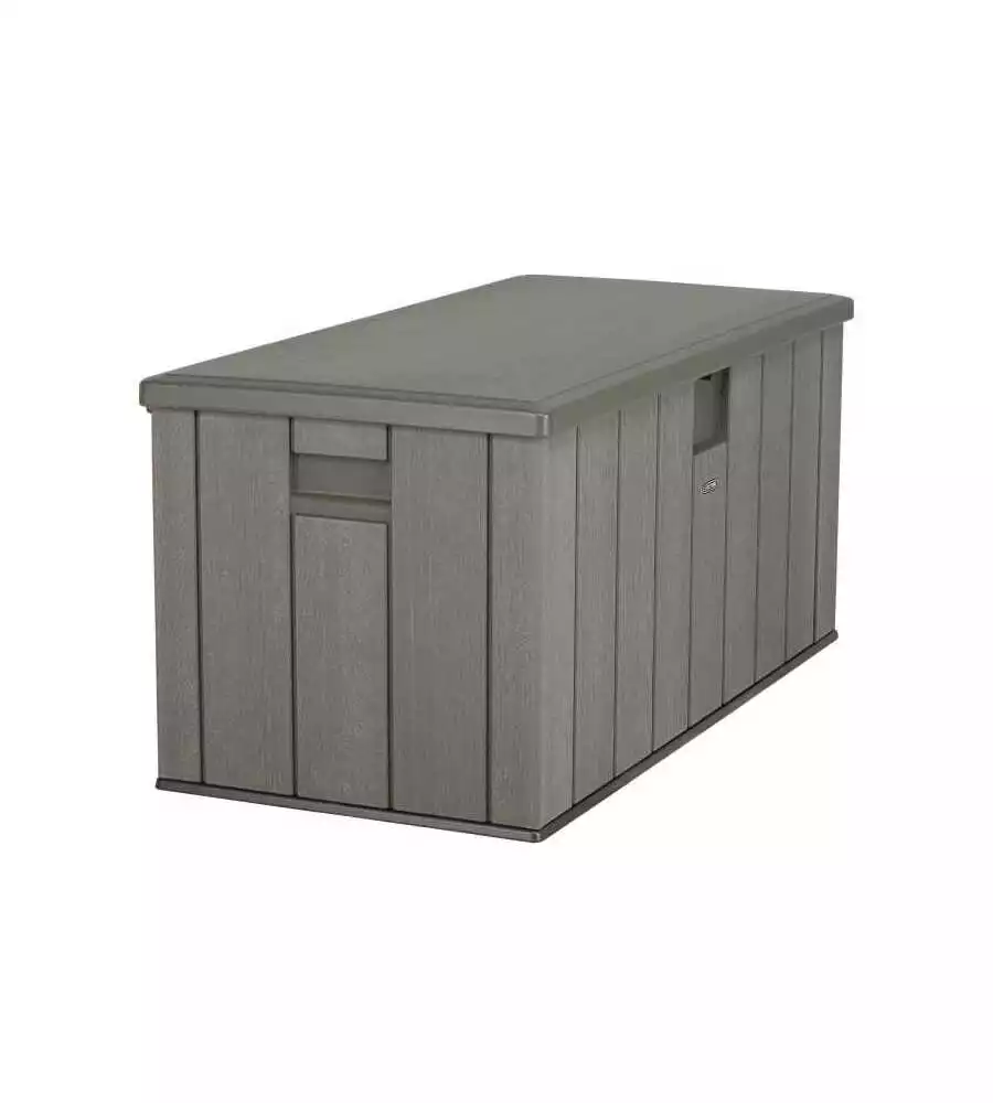 BAULE DA ESTERNO LIFETIME "BIG" IN RESINA GRIGIO SCURO EFFETTO LEGNO 151X72X69 CM