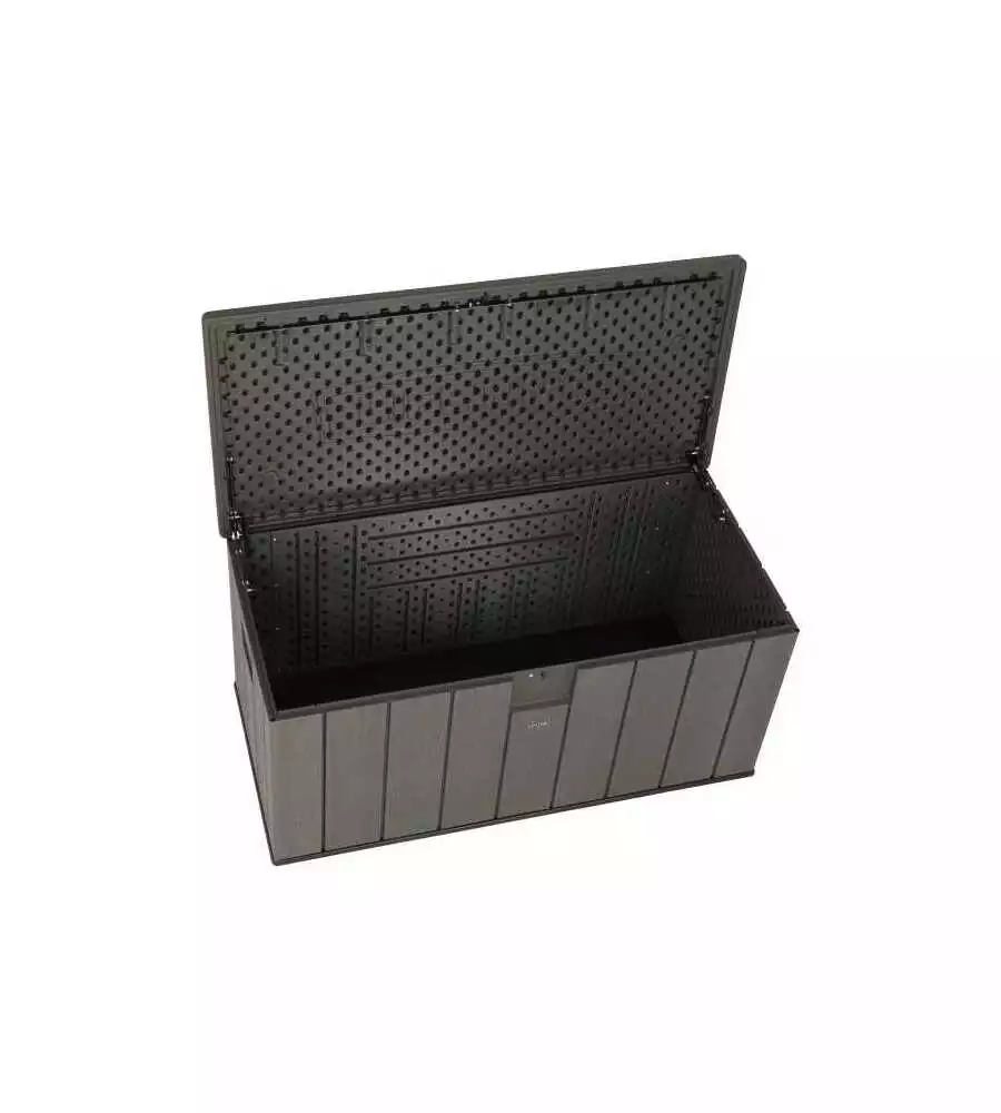 BAULE DA ESTERNO LIFETIME "BIG" IN RESINA GRIGIO SCURO EFFETTO LEGNO 151X72X69 CM