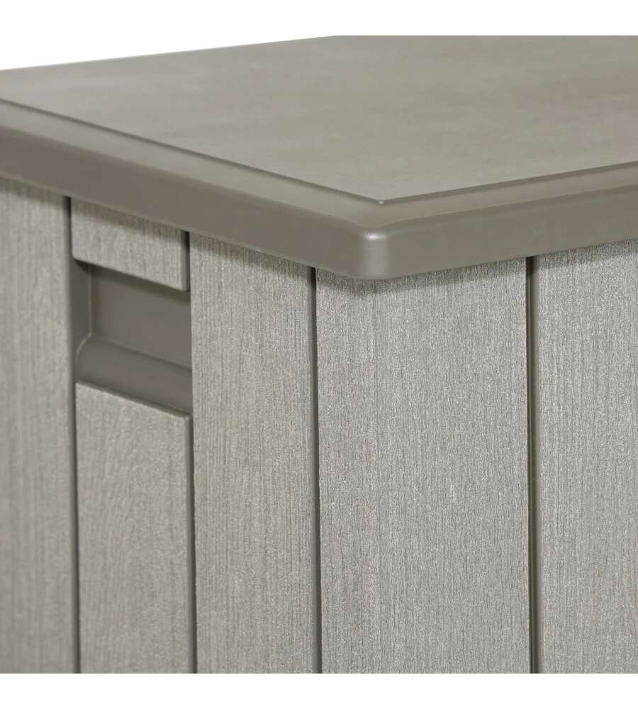 BAULE DA ESTERNO LIFETIME "BIG" IN RESINA GRIGIO SCURO EFFETTO LEGNO 151X72X69 CM