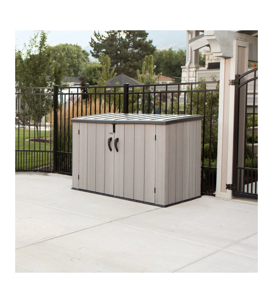 BOX IN RESINA LIFETIME "STORAGE" GRIGIO SCURO EFFETTO LEGNO 2124 LT 191X107X132 CM