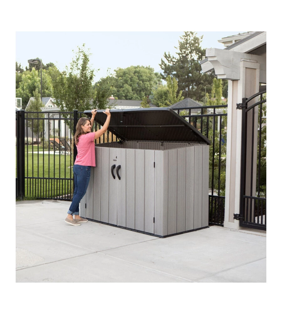 BOX IN RESINA LIFETIME "STORAGE" GRIGIO SCURO EFFETTO LEGNO 2124 LT 191X107X132 CM