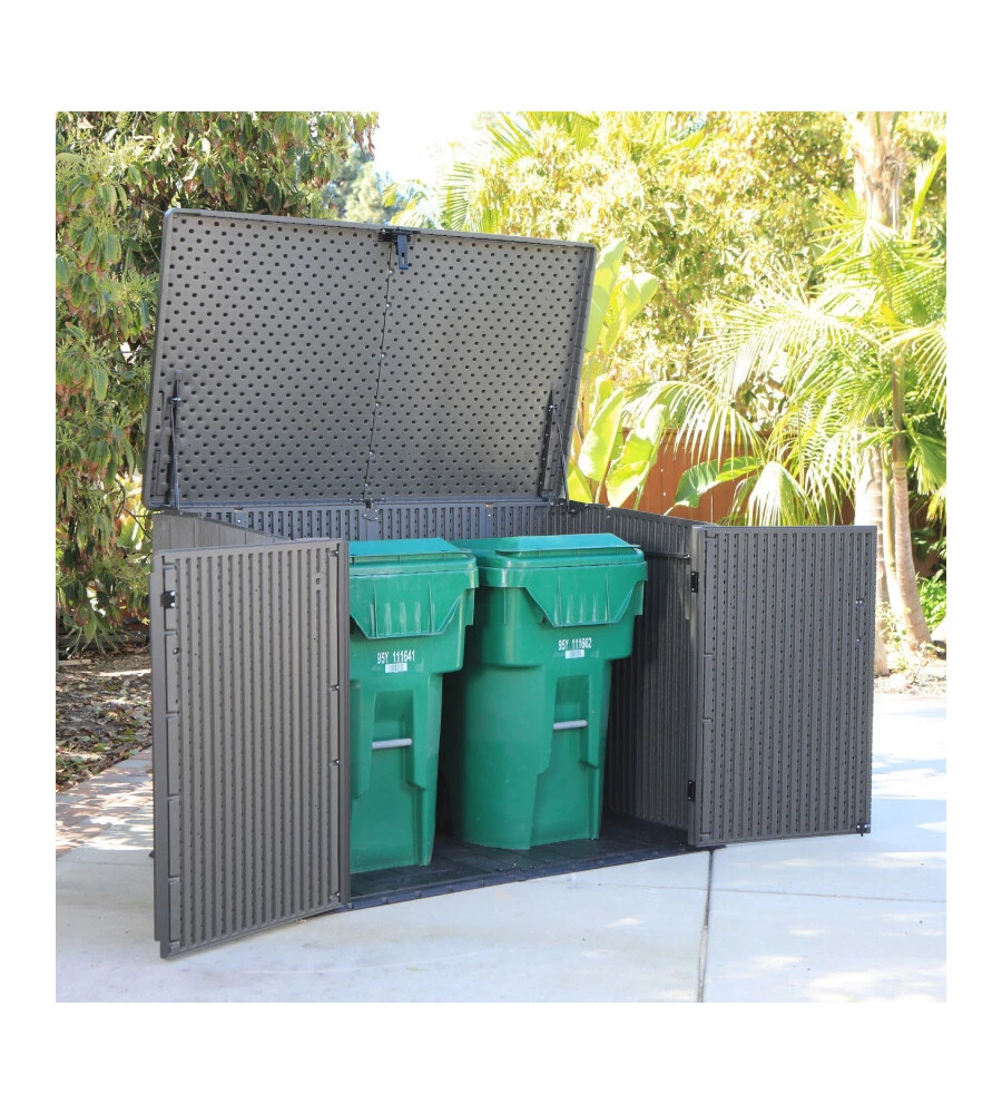 BOX IN RESINA LIFETIME "STORAGE" GRIGIO SCURO EFFETTO LEGNO 2124 LT 191X107X132 CM