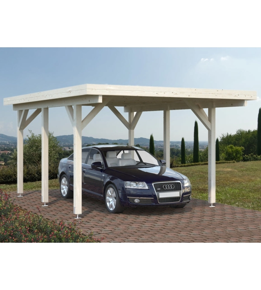 CARPORT SINGOLO IN LEGNO DI ABETE 512X360X232 CM