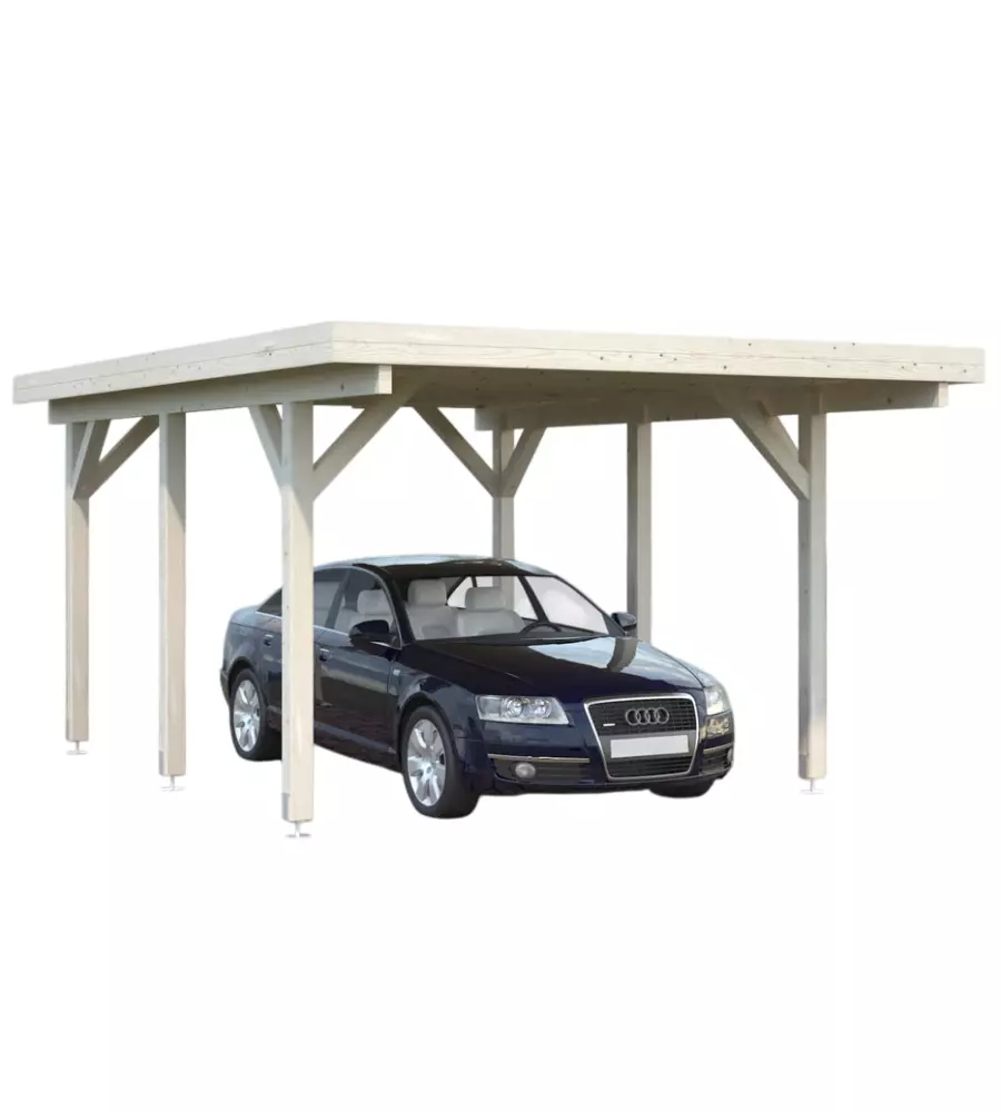 CARPORT SINGOLO IN LEGNO DI ABETE 512X360X232 CM