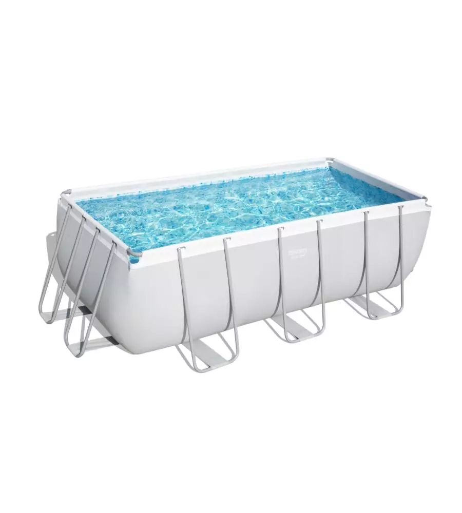 PISCINA FUORI TERRA CON STRUTTURA RETTANGOLARE BESTWAY "STEEL PRO MAX" GRIGIO SCURO 412x201x122 CM