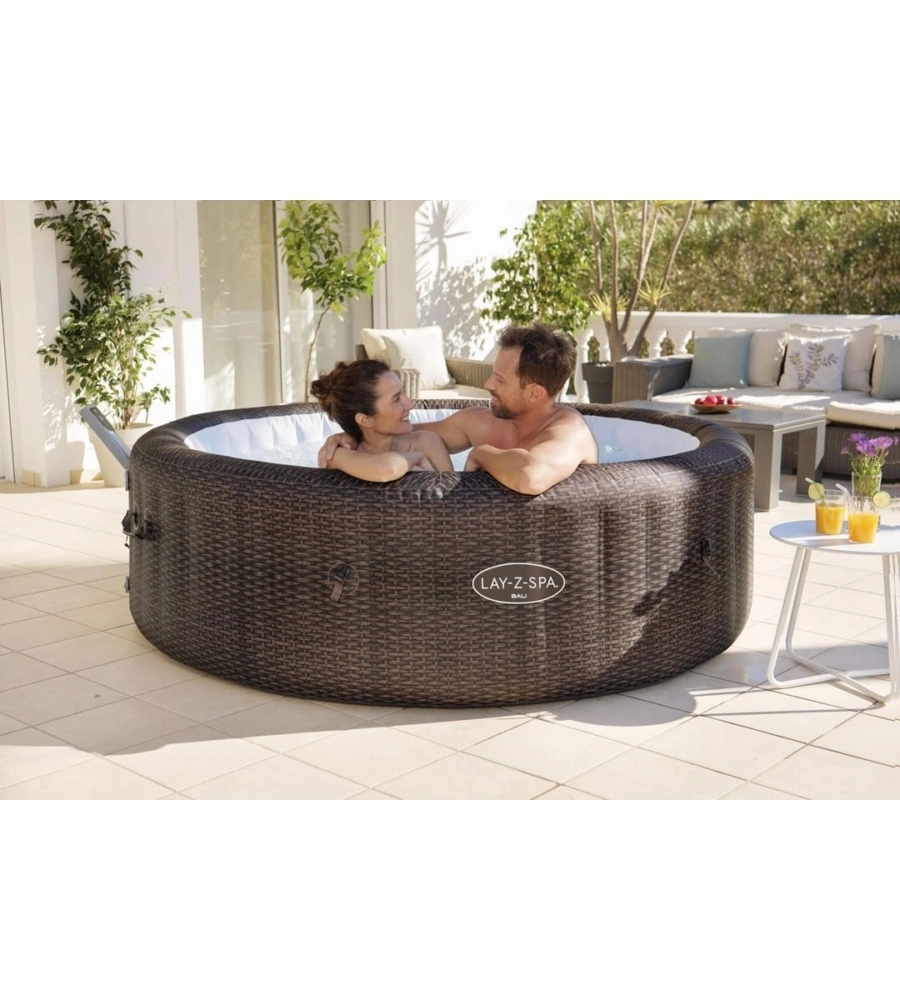 PISCINA IDROMASSAGGIO GONFIABILE BESTWAY "BALI LAY-Z-SPA AIRJET" PER 5-7 PERSONE