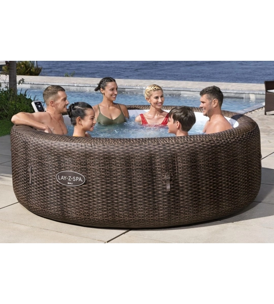 PISCINA IDROMASSAGGIO GONFIABILE BESTWAY "BALI LAY-Z-SPA AIRJET" PER 5-7 PERSONE