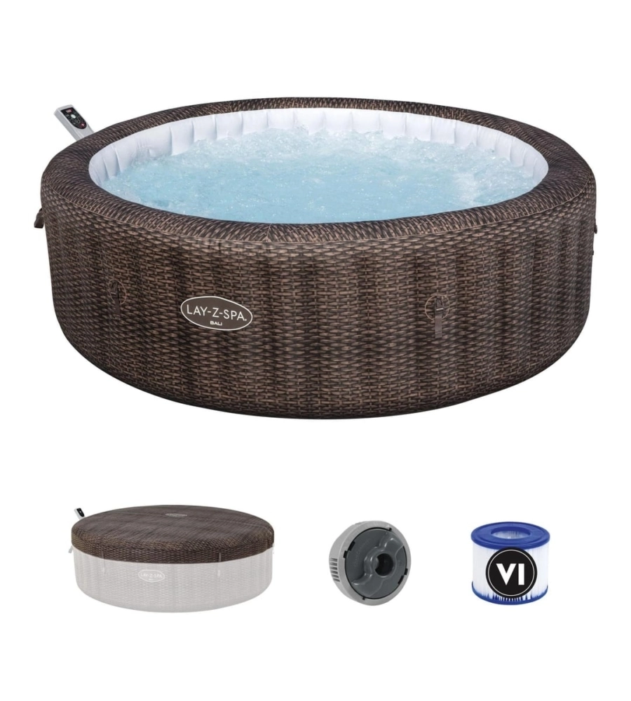 PISCINA IDROMASSAGGIO GONFIABILE BESTWAY "BALI LAY-Z-SPA AIRJET" PER 5-7 PERSONE
