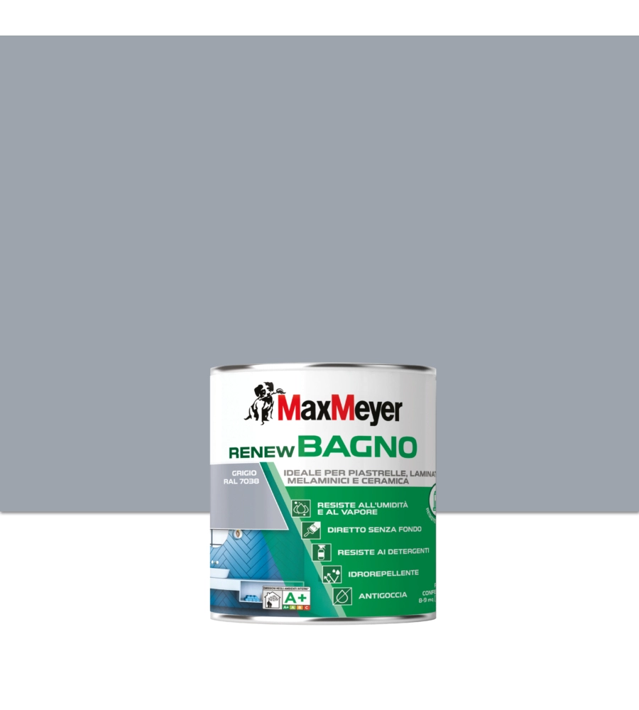 SMALTO ALL'ACQUA BAGNO MAX MEYER "RENEW" GRIGIO 0,75 LT