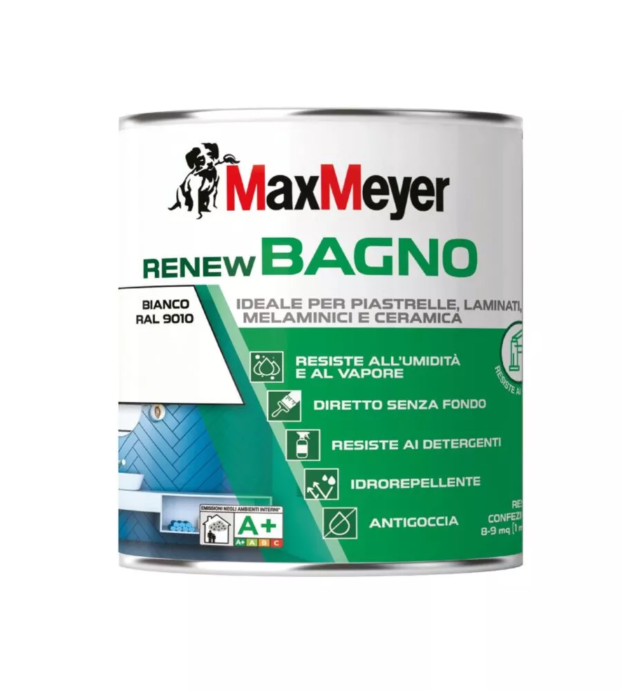 SMALTO ALL'ACQUA BAGNO MAX MEYER "RENEW" BIANCO 0,75 LT
