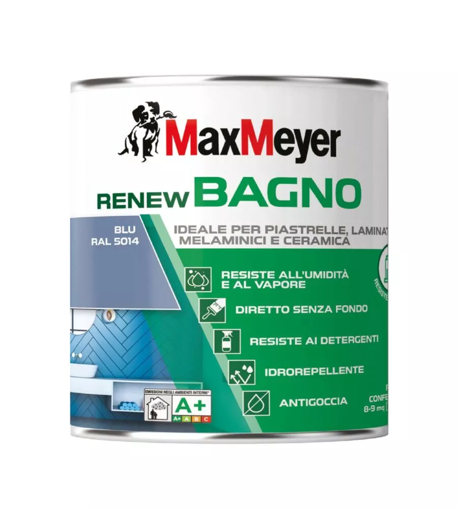 SMALTO ALL'ACQUA BAGNO MAX MEYER "RENEW" BLU 0,75 LT