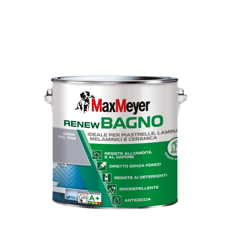 SMALTO ALL'ACQUA BAGNO MAX MEYER "RENEW" GRIGIO 2 LT