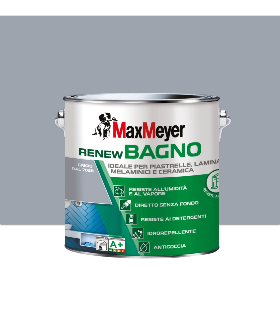 SMALTO ALL'ACQUA BAGNO MAX MEYER "RENEW" GRIGIO 2 LT