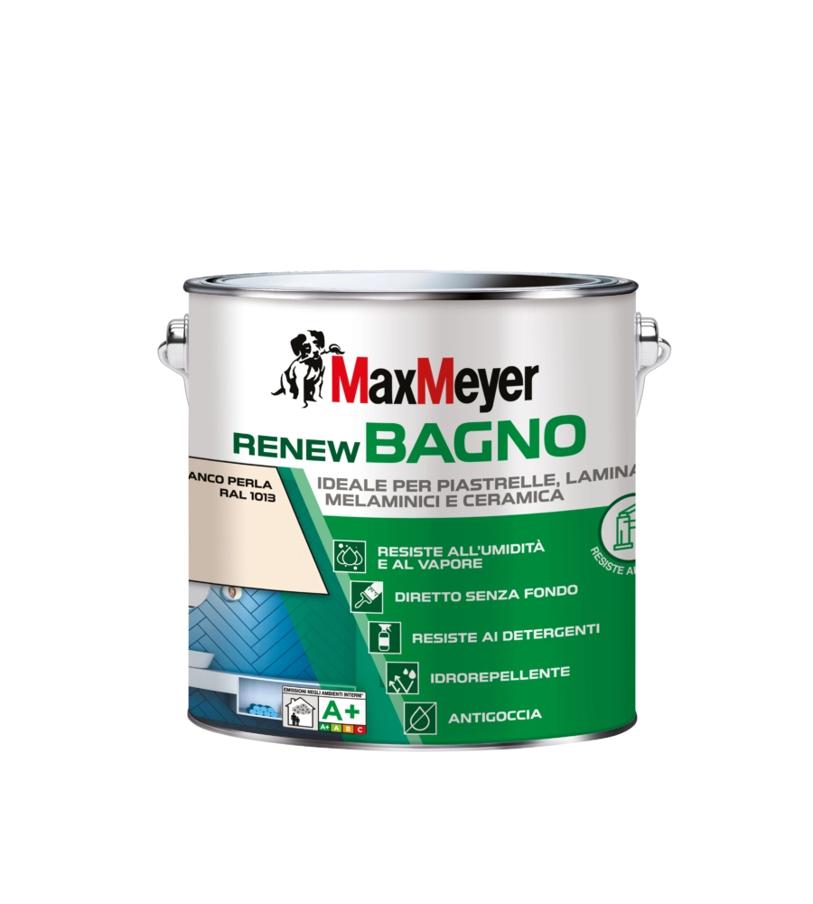 SMALTO ALL'ACQUA BAGNO MAX MEYER "RENEW" BIANCO PERLA 2 LT