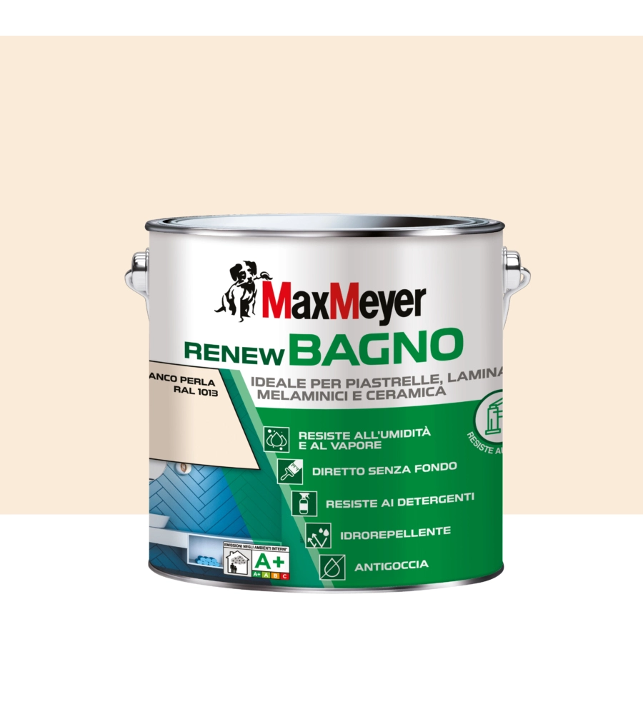 SMALTO ALL'ACQUA BAGNO MAX MEYER "RENEW" BIANCO PERLA 2 LT