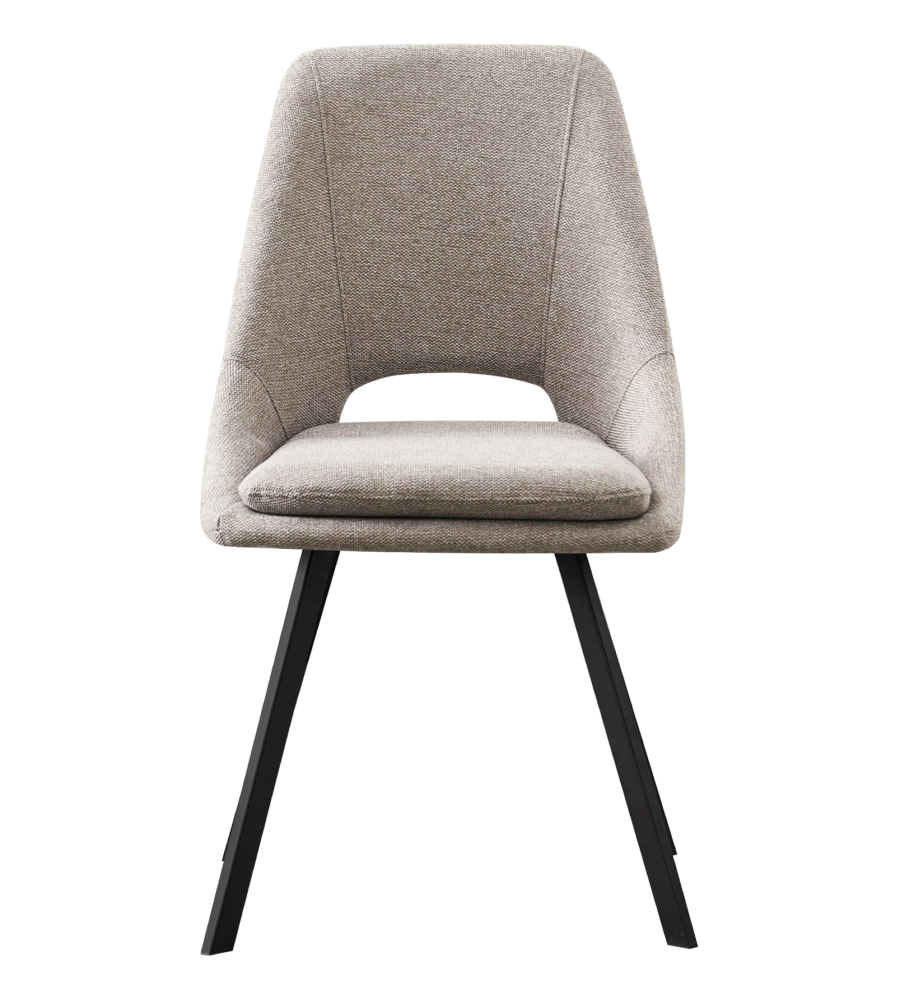 SEDIA DA PRANZO "MIRANDA" IN TESSUTO BEIGE 2 PEZZI
