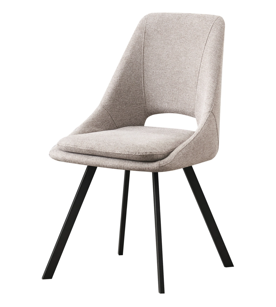 SEDIA DA PRANZO "MIRANDA" IN TESSUTO BEIGE 2 PEZZI