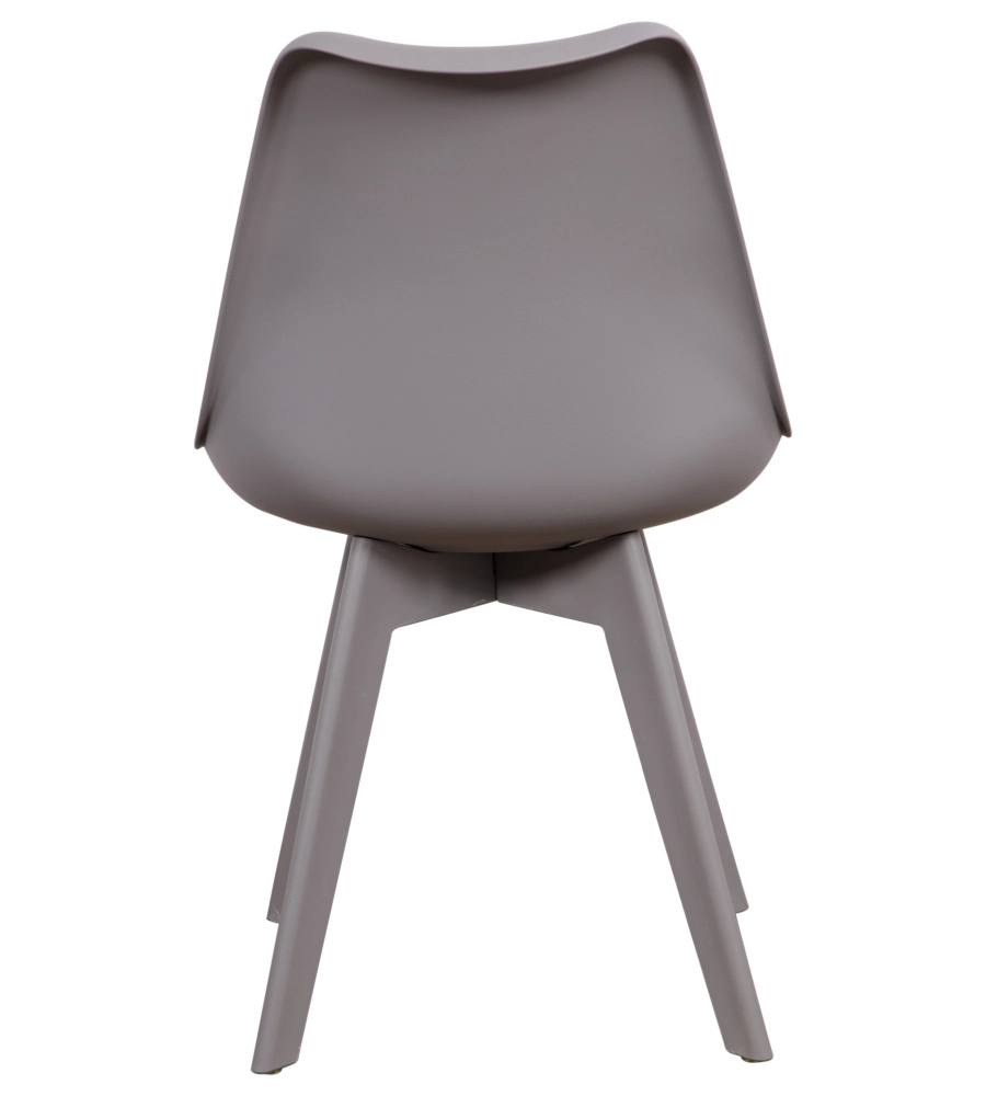 SEDIA DA PRANZO "KELLY" GRIGIO CON GAMBE IN LEGNO IN TINTA 6 PEZZI